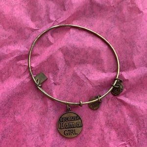 Alex & Ani “because I am a girl” charm bracelet